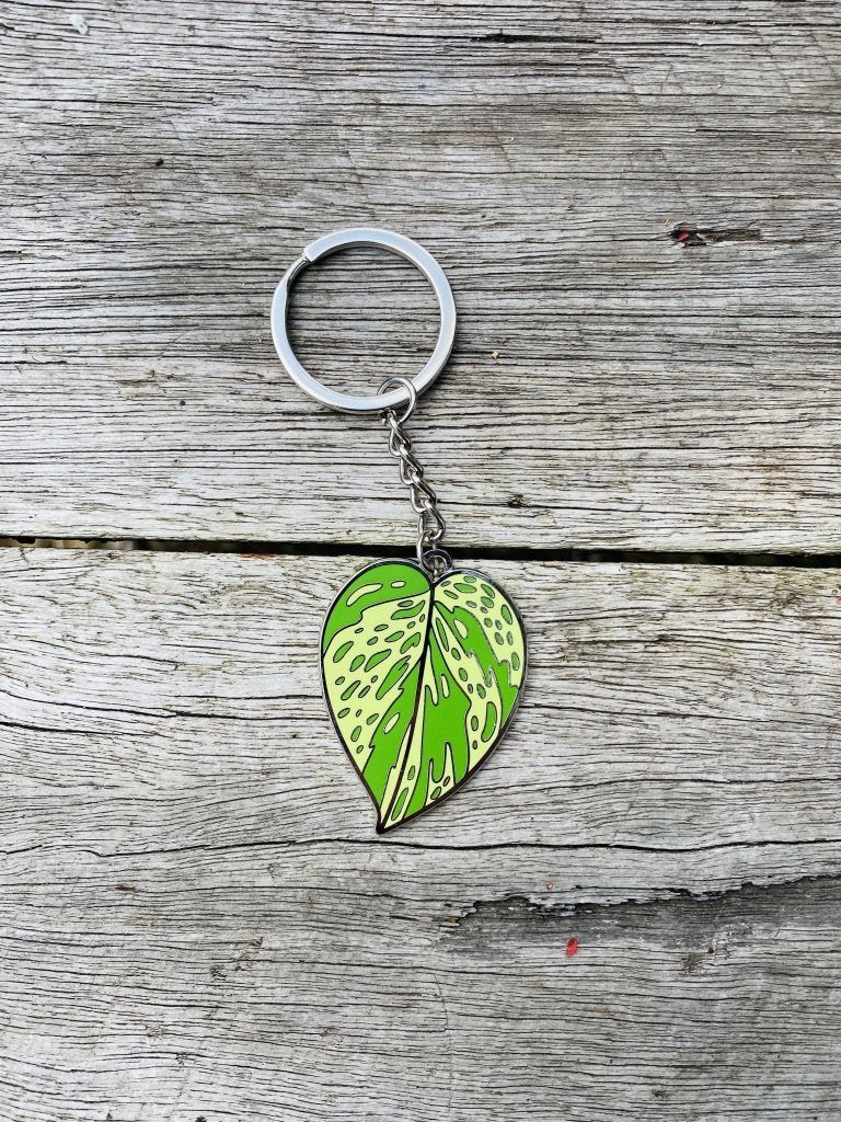 Philodendron Heart Leaf Variegated Keyring | Uprooted