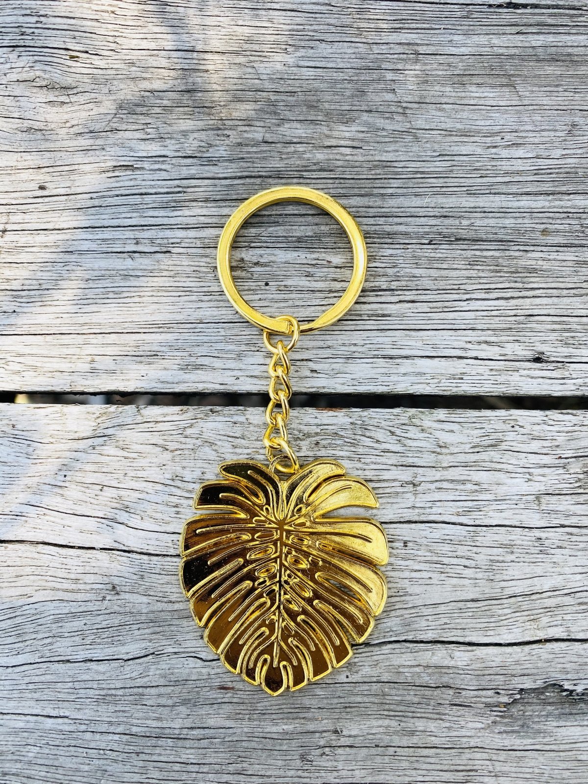 Mature Monstera Deliciosa Gold Keyring | Uprooted