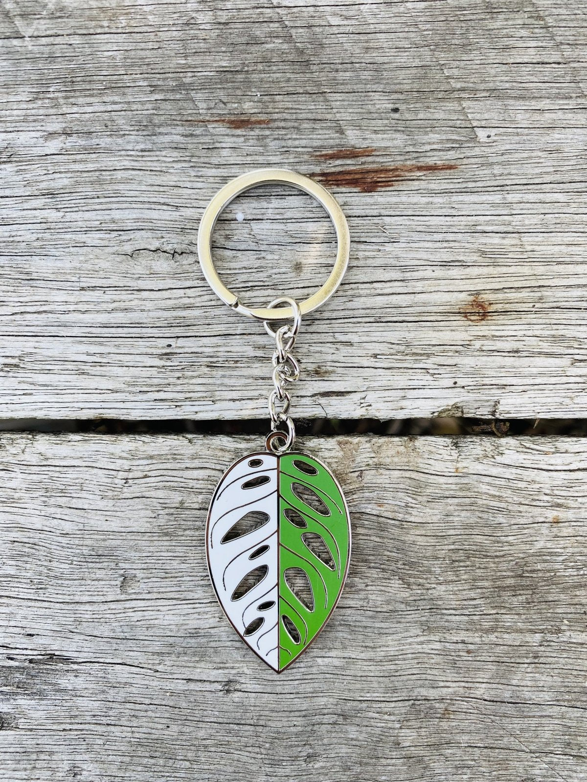 Monstera Adansonii Variegated Keyring | Uprooted