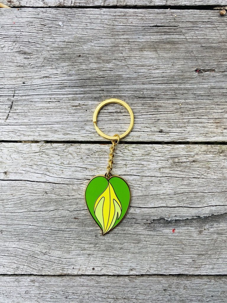 Philodendron Brasil Keyring | Uprooted